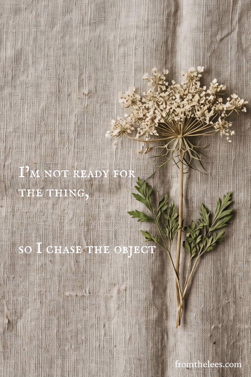 I’m not ready for the thing, so I chase the object